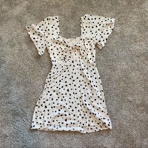 Polka dot and cream mini dress